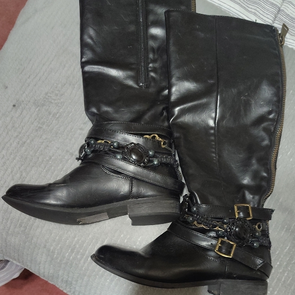 Black Leather Women's Boots